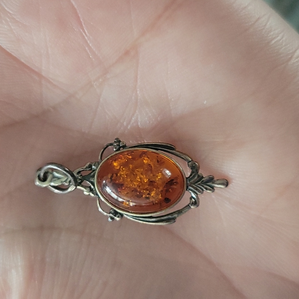 Amber Pendant for a Necklace